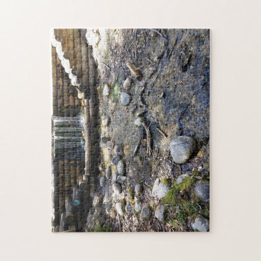 Felsen Wasserfall Landschaft Wasser Jigsaw Puzzle (Vertikal)
