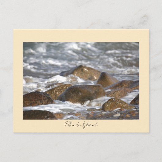 Felsen Wellen Rhode Island Postkarte (Vorderseite)