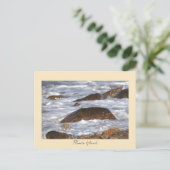 Felsen Wellen Rhode Island Postkarte (Stehend Vorderseite)