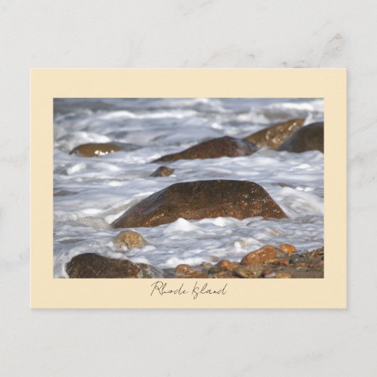 Felsen Wellen Rhode Island Postkarte (Vorderseite)