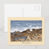 Felsen Wellen Rhode Island Postkarte (Vorne/Hinten)