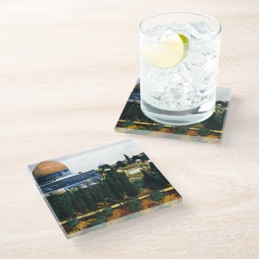 Felsendom, Jerusalem Glasuntersetzer (Schrägansicht)