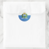 Felsenflagge San Marino Runder Aufkleber (Tasche)