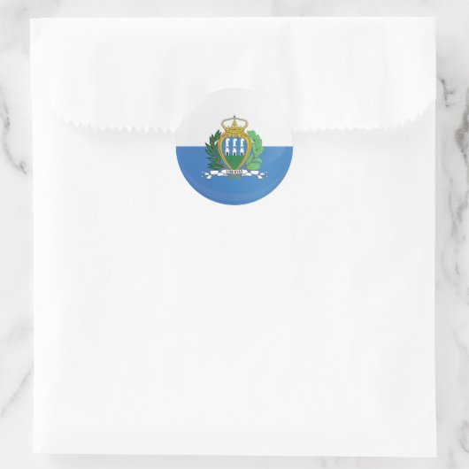 Felsenflagge San Marino Runder Aufkleber (Tasche)