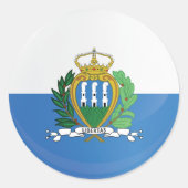 Felsenflagge San Marino Runder Aufkleber (Vorderseite)