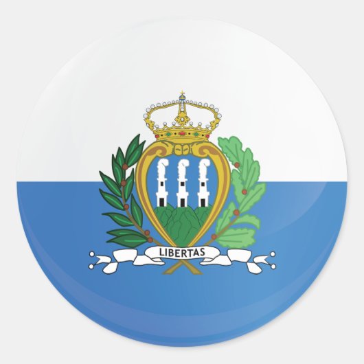 Felsenflagge San Marino Runder Aufkleber (Vorderseite)