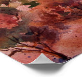 Felsengebirge Aquarellfarm Poster (Ecke)