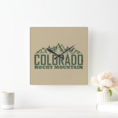 Felsengebirge Colorado Quadratische Wanduhr (Zuhause)