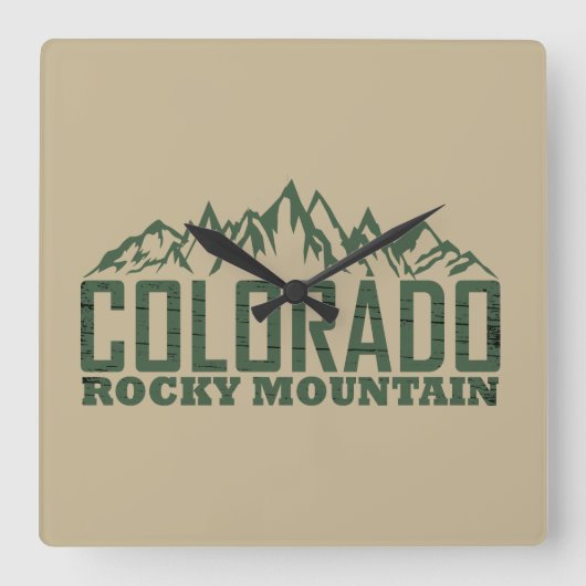 Felsengebirge Colorado Quadratische Wanduhr (Vorderseite)