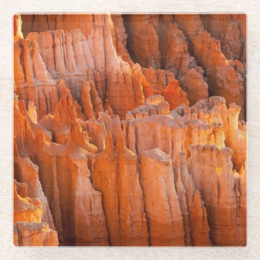 FelsenHoodoos im Morgen-Licht Glasuntersetzer (Vorderseite)