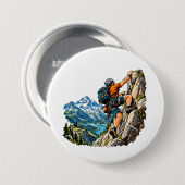Felsenkletter-Abenteuer für Bergsteiger Button (Vorne & Hinten)