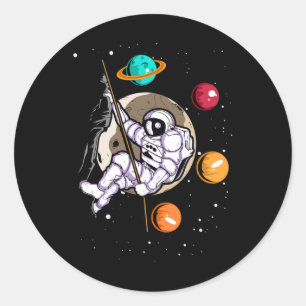 Felsenkletter-Astronaut Weltraum Raumfahrer  Runder Aufkleber