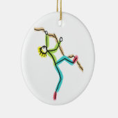 Felsenkletter-Strichmännchen Keramik Ornament (Rechts)