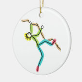 Felsenkletter-Strichmännchen Keramik Ornament (Links)