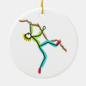 Felsenkletter-Strichmännchen Keramik Ornament (Hinten)