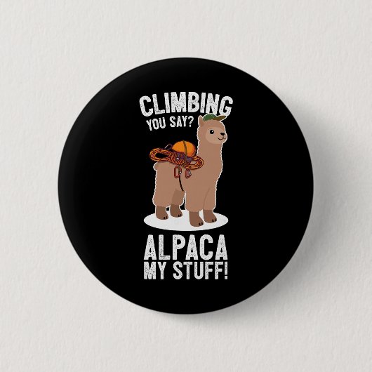 Felsenkletterer Berg Bouldering I Alpaka Kletternd Button (Vorderseite)