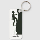 Felsenkletterer Bergsteiger Silhouette Schlüsselanhänger (Rückseite)