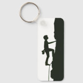 Felsenkletterer Bergsteiger Silhouette Schlüsselanhänger (Vorderseite)