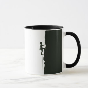 Felsenkletterer Bergsteiger Silhouette Tasse