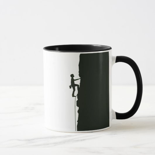 Felsenkletterer Bergsteiger Silhouette Tasse (Rechts)