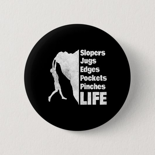 Felsenkletterer - Klettergriffe - Lustiger Felsenk Button (Vorderseite)