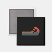 Felsenklettern Bergwandern Bouldering Retro  Magnet (Vorderseite/Rückseite)