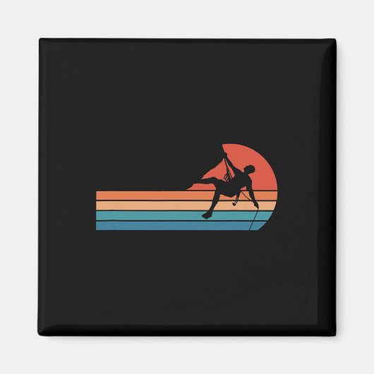 Felsenklettern Bergwandern Bouldering Retro  Magnet (Vorne)