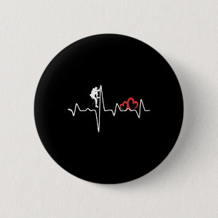 Felsenklettern Ekg Herzschlag Liebe Bergsteiger Button
