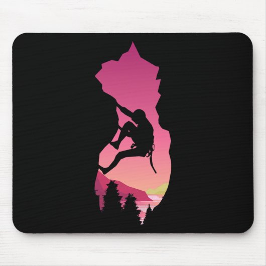 Felsenklettern Kletterer Bouldering Abenteuer Sonn Mousepad (Vorne)