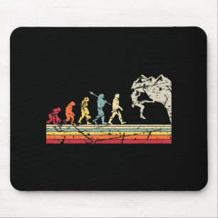 Felsenklettern Menschliche Evolution Vintage-Klett Mousepad