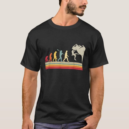 Felsenklettern Menschliche Evolution Vintage Klett T-Shirt (Vorderseite)