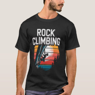 Felsenklettern Vintage-Sonnenuntergang-Kletterer O T-Shirt