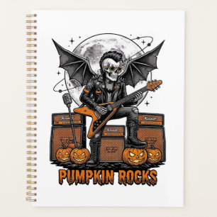 Felsenkürbisschädel Vintage Gravur Halloween-Shirt Planer