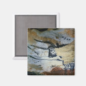 Felsenmalerei eines Stiers mit langen Hörnern Magnet (Vorderseite/Rückseite)