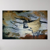 Felsenmalerei eines Stiers mit langen Hörnern Poster (Vorne)