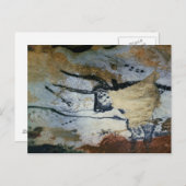 Felsenmalerei eines Stiers mit langen Hörnern Postkarte (Vorne/Hinten)