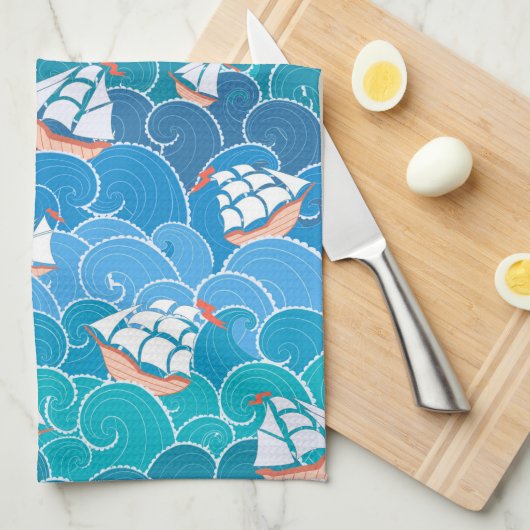 Felsenmeer-Muster Geschirrtuch (Viertel Falte)