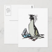 Felsenpinguin Postkarte (Vorne/Hinten)