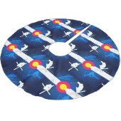 Felsenrockner der Colorado-Flagge Polyester Weihnachtsbaumdecke (Schrägansicht)