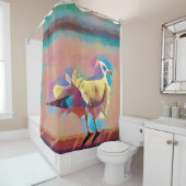 Felsensegel türkis, türkisblau, türkisblau duschvorhang (Beispiel)