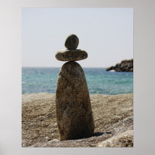 Felsenskulptur auf Küstenlinie Poster