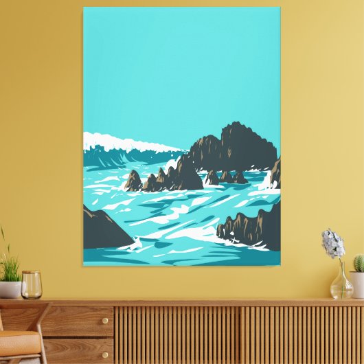 Felsenstrand Leinwanddruck (Insitu (Wohnzimmer))