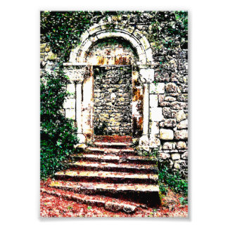 Felsentor und Treppe im maurischen Schloss Fotodruck