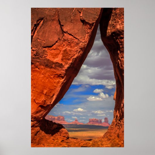 Felsfenster zum Monument Valley, AZ Poster (Vorne)