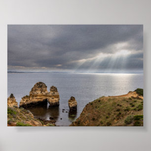 Felsformationen in Algarve Poster
