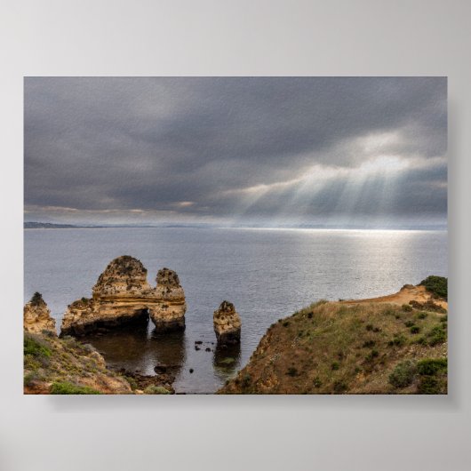 Felsformationen in Algarve Poster (Vorne)
