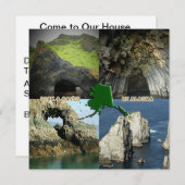 Felsformationen und Höhlen in Alaska Collage Einladung (Vorne/Hinten)