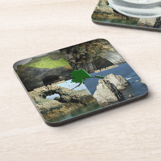 Felsformationen und Höhlen in Alaska Collage Getränkeuntersetzer (Linke Seite)