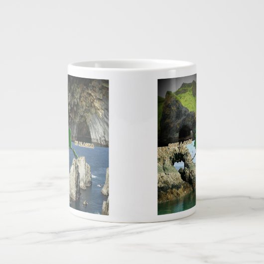 Felsformationen und Höhlen in Alaska Collage Jumbo-Tasse (Vorderseite)