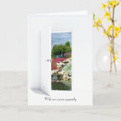 Felsgarten und Wasserfall im offenen Beileid Karte (Gelbe Blume)